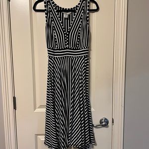 Black and white midi dress